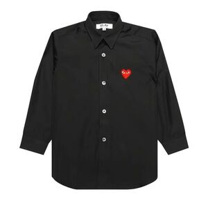 Comme des Garcons PLAY Black Button Down with Red Heart